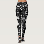 Schwarz-Weiß-Spritzer Leggings (Rückseite)