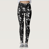 Schwarz-Weiß-Spritzer Leggings (Vorderseite)