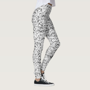 Schwarz-Weiß-Spritzer Leggings