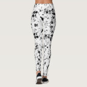 Schwarz-Weiß-Spritzer Leggings (Rückseite)
