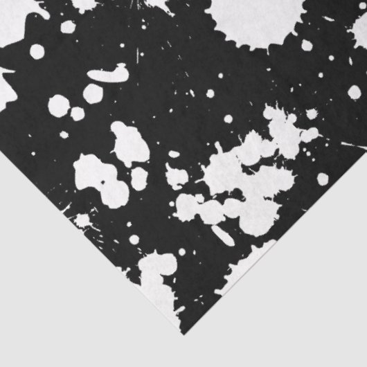 Schwarz-Weiß-Spritzer Malerische Kunst Seidenpapier (Ausschnitt)