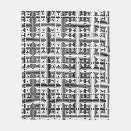 Schwarz-weiß Square Labyrinthopmuster Fleecedecke