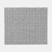 Schwarz-weiß Square Labyrinthopmuster Fleecedecke (Vorderseite (Horizontal))