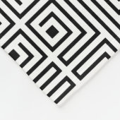 Schwarz-weiß Square Labyrinthopmuster Fleecedecke (Ecke)