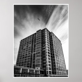 Schwarz-weiß Stadt Moderne Architektur Wandkunst Poster