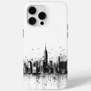 Schwarz-Weiß-Stadt-Skyline Case-Mate iPhone Hülle