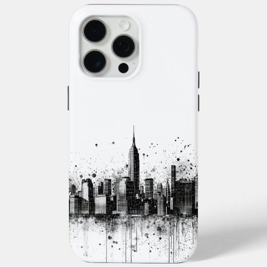 Schwarz-Weiß-Stadt-Skyline Case-Mate iPhone Hülle (Rückseite)