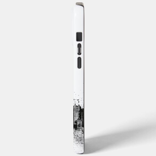 Schwarz-Weiß-Stadt-Skyline Case-Mate iPhone Hülle (Rückseite / Links)
