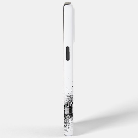 Schwarz-Weiß-Stadt-Skyline Case-Mate iPhone Hülle (Rückseite / Rechts)