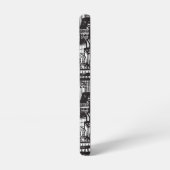 Schwarz-Weiß-Stadt, Wolkenkratzer, Monogramm Samsung Galaxy Hülle (Linke Seite)