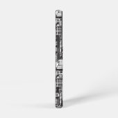 Schwarz-Weiß-Stadt, Wolkenkratzer, Monogramm Samsung Galaxy Hülle (Rechte Seite)