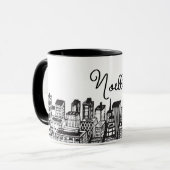 Schwarz-Weiß-Stadt, Wolkenkratzer, Name Tasse (Vorderseite Links)