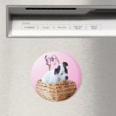 Schwarz-weiß Staffordshire Puppy, Magnet (In Situ (Geschirrspüler))