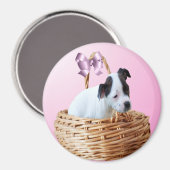 Schwarz-weiß Staffordshire Puppy, Magnet (Vorderseite/Rückseite)