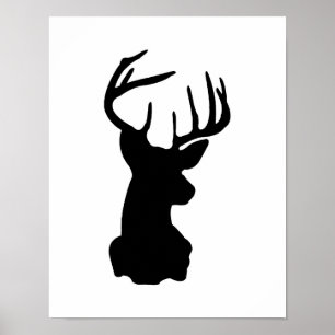 Schwarz-Weiß-Stag Poster