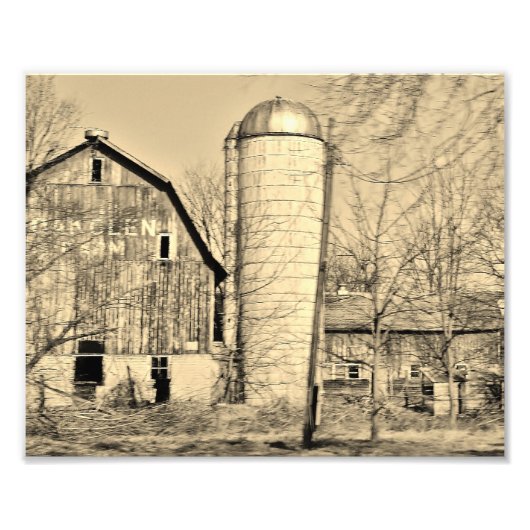 Schwarz-Weiß-Stall 10x8 Fotografischer Druck (Vorne)