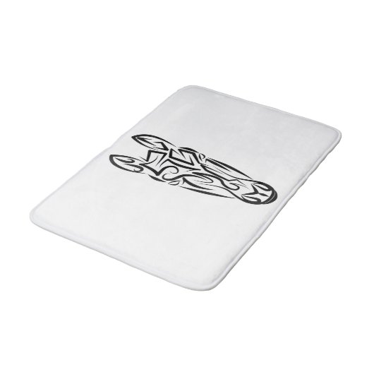 Schwarz-Weiß-Stamm Badematte (Schrägansicht)