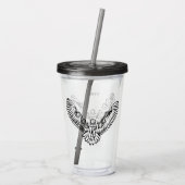 Schwarz-Weiß-Stamm-Fliegenschale Acryltrinkbecher (Rückseite)