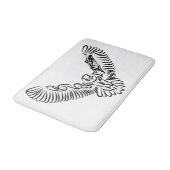 Schwarz-Weiß-Stamm-Fliegenschale Badematte (Schrägansicht)