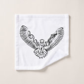 Schwarz-Weiß-Stamm-Fliegenschale Badhandtuch Set (Waschlappen)