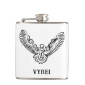 Schwarz-Weiß-Stamm-Fliegenschale Flachmann (Vorderseite)