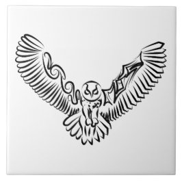 Schwarz-Weiß-Stamm-Fliegenschale Fliese