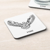 Schwarz-Weiß-Stamm-Fliegenschale Getränkeuntersetzer (Linke Seite)