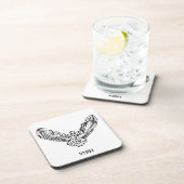 Schwarz-Weiß-Stamm-Fliegenschale Getränkeuntersetzer (Rechte Seite)