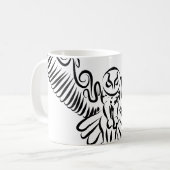 Schwarz-Weiß-Stamm-Fliegenschale Kaffeetasse (Vorderseite Links)
