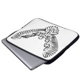 Schwarz-Weiß-Stamm-Fliegenschale Laptopschutzhülle (Vorne Knopf)