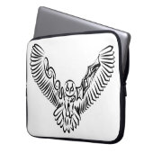 Schwarz-Weiß-Stamm-Fliegenschale Laptopschutzhülle (Vorderseite Links)