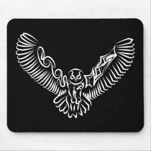 Schwarz-Weiß-Stamm-Fliegenschale Mousepad