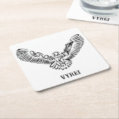 Schwarz-Weiß-Stamm-Fliegenschale Rechteckiger Pappuntersetzer (angewinkelt)