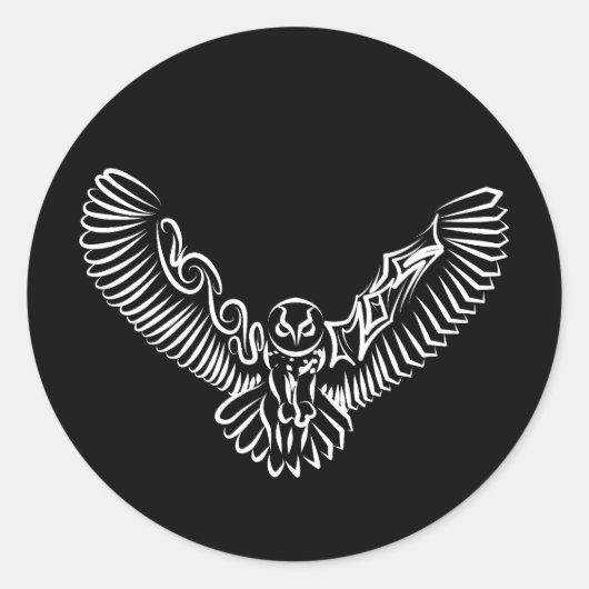 Schwarz-Weiß-Stamm-Fliegenschale Runder Aufkleber (Vorderseite)