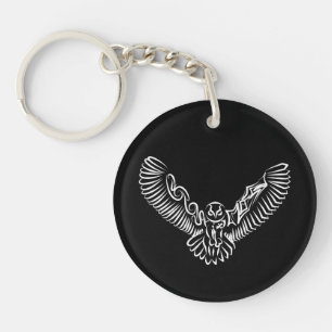 Schwarz-Weiß-Stamm-Fliegenschale Schlüsselanhänger