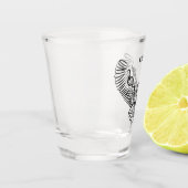 Schwarz-Weiß-Stamm-Fliegenschale Schnapsglas (Links)