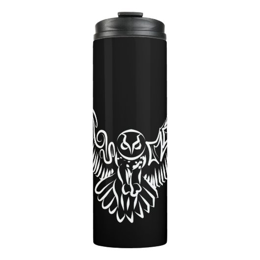 Schwarz-Weiß-Stamm-Fliegenschale Thermosbecher (Vorderseite)