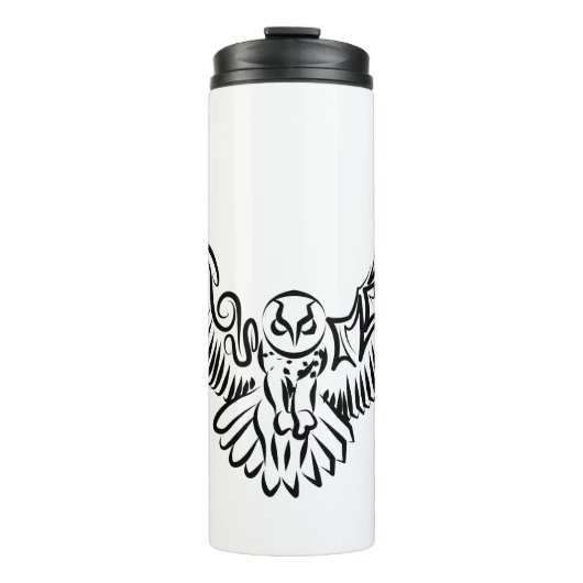 Schwarz-Weiß-Stamm-Fliegenschale Thermosbecher (Vorderseite)