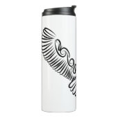 Schwarz-Weiß-Stamm-Fliegenschale Thermosbecher (Nach links gedreht)