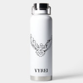 Schwarz-Weiß-Stamm-Fliegenschale Trinkflasche (Rückseite)