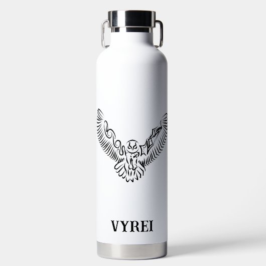 Schwarz-Weiß-Stamm-Fliegenschale Trinkflasche (Vorderseite)