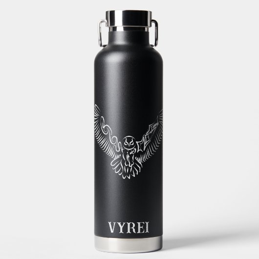 Schwarz-Weiß-Stamm-Fliegenschale Trinkflasche (Vorderseite)