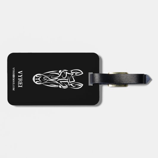 Schwarz-Weiß-Stamm Gepäckanhänger (Rückseite horizontal)