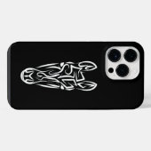 Schwarz-Weiß-Stamm iPhone Hülle (Rückseite (Horizontal))