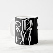 Schwarz-Weiß-Stamm Kaffeetasse (Vorderseite Links)