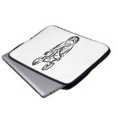 Schwarz-Weiß-Stamm Laptopschutzhülle (Vorne Knopf)