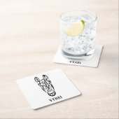 Schwarz-Weiß-Stamm Rechteckiger Pappuntersetzer (Vor Ort)