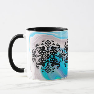 Schwarz-Weiß-Stamm-Schlange Mandala Tasse