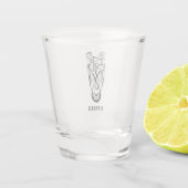 Schwarz-Weiß-Stamm Schnapsglas (Rückseite)