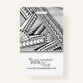 Schwarz-Weiß-Stamm Tattoo Mitarbeiter Foto Name Ausweis (Rückseite)